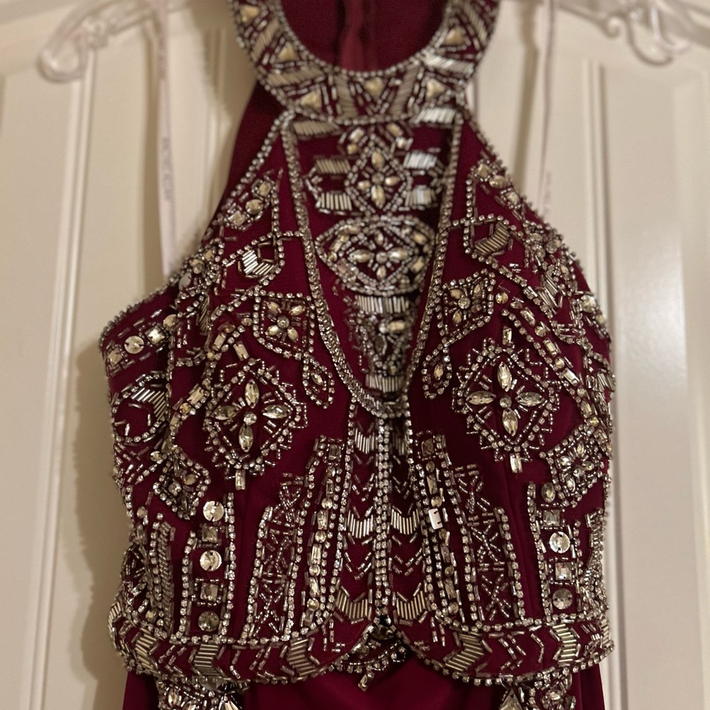Rachel Allan Burgundy Two-Piece Prom Dress size 6 - Picture 5 of 16